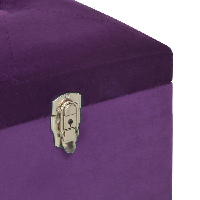 Banchetă cu un compartiment de depozitare violet 105cm catifea WALTI