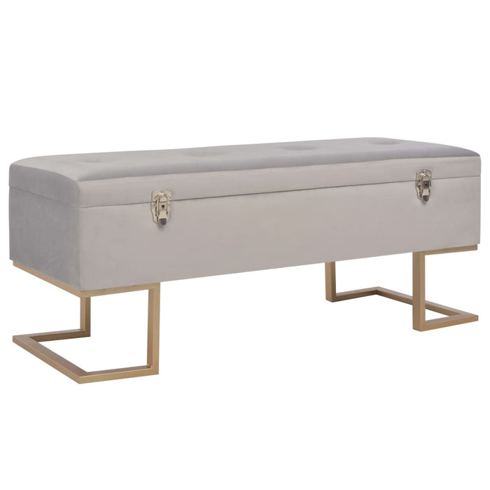 Banchetă cu un compartiment de depozitare gri 105 cm catifea - WALTI WALTI
