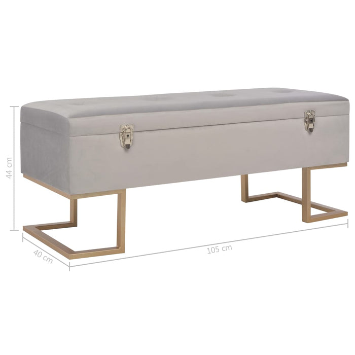 Banchetă cu un compartiment de depozitare gri 105 cm catifea - WALTI WALTI