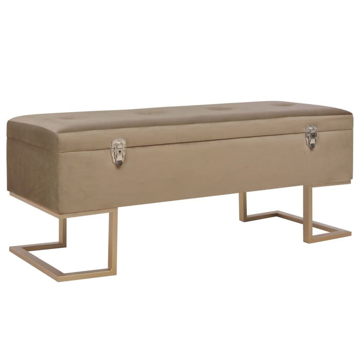 Banchetă cu un compartiment de depozitare bej 105 cm catifea - WALTI WALTI
