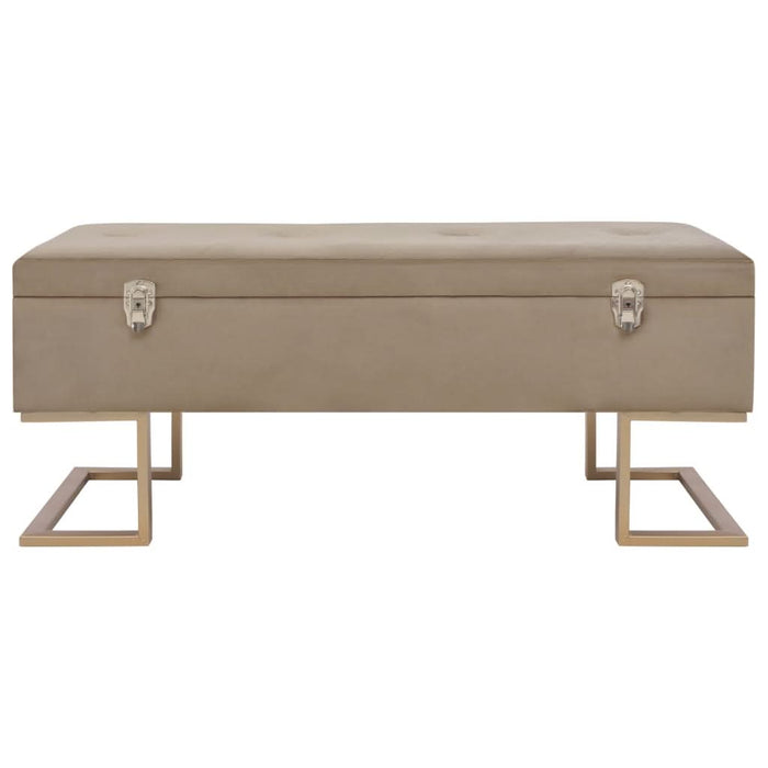 Banchetă cu un compartiment de depozitare bej 105 cm catifea - WALTI WALTI