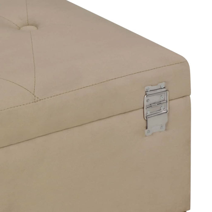 Banchetă cu un compartiment de depozitare bej 105 cm catifea - WALTI WALTI