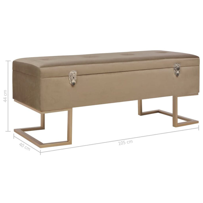 Banchetă cu un compartiment de depozitare bej 105 cm catifea - WALTI WALTI