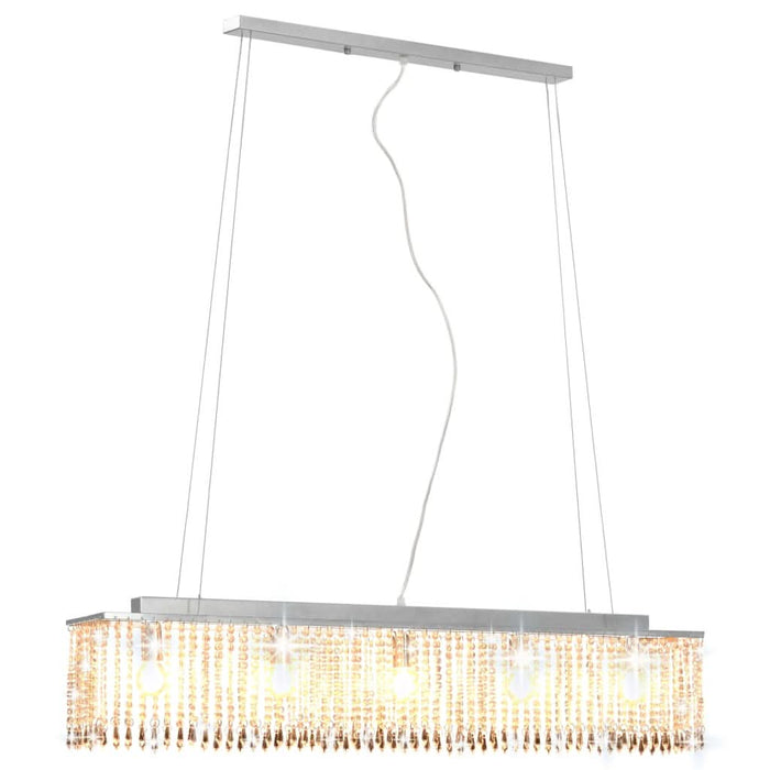 Lustră cu mărgele de cristal, argintiu, 104 cm, E14 - WALTI WALTI