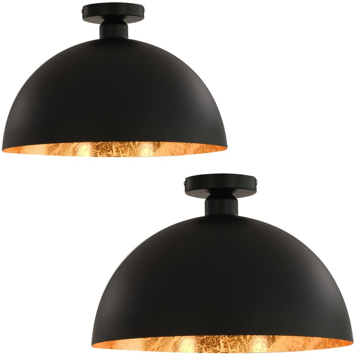 Lustre, 2 buc., negru și auriu, semisferic, E27 - WALTI WALTI