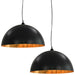 Lustre, 2 buc., negru și auriu, 50 cm, semisferic, E27 - WALTI WALTI