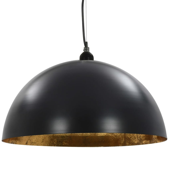 Lustre, 2 buc., negru și auriu, 50 cm, semisferic, E27 - WALTI WALTI
