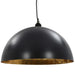 Lustre, 2 buc., negru și auriu, 50 cm, semisferic, E27 - WALTI WALTI