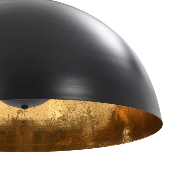 Lustre, 2 buc., negru și auriu, 50 cm, semisferic, E27 - WALTI WALTI