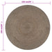 Covor manual, gri, 150 cm, iută, rotund - WALTI WALTI