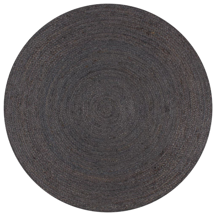 Covor manual, gri închis, 90 cm, iută, rotund - WALTI WALTI