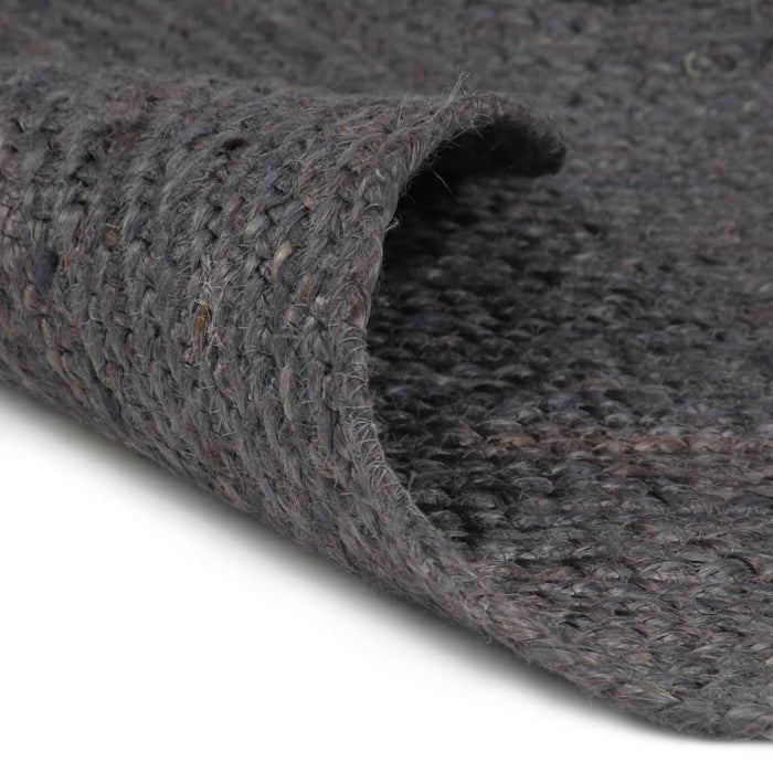 Covor manual, gri închis, 90 cm, iută, rotund - WALTI WALTI