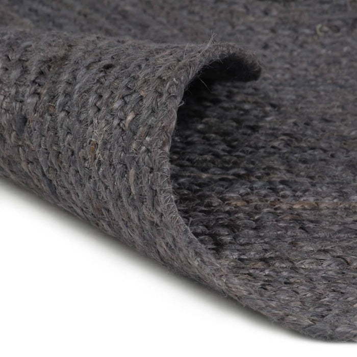 Covor manual, gri închis, 120 cm, iută, rotund - WALTI WALTI