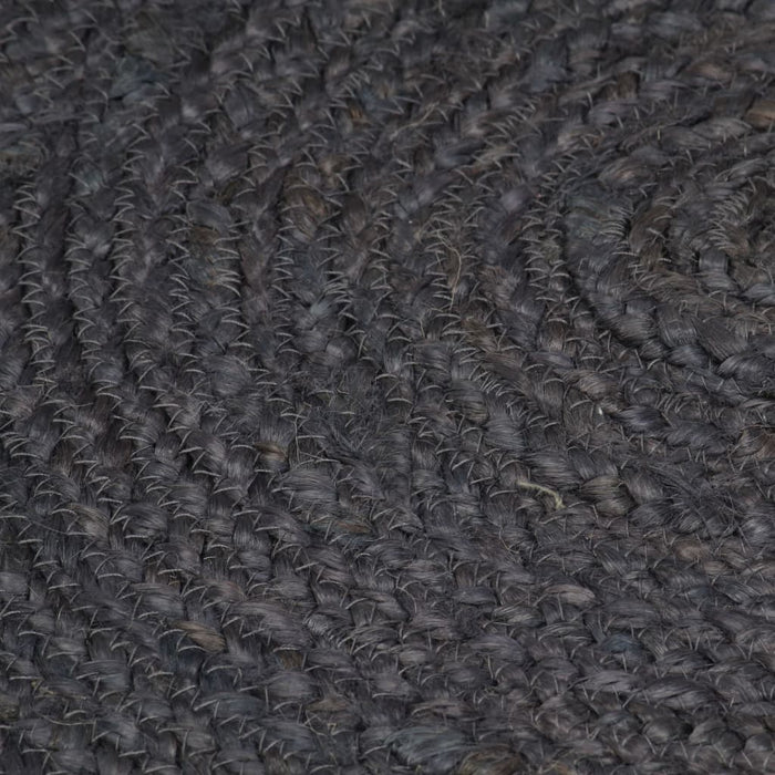 Covor manual, gri închis, 120 cm, iută, rotund - WALTI WALTI