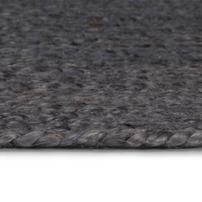 Covor manual, gri închis, 150 cm, iută, rotund - WALTI WALTI