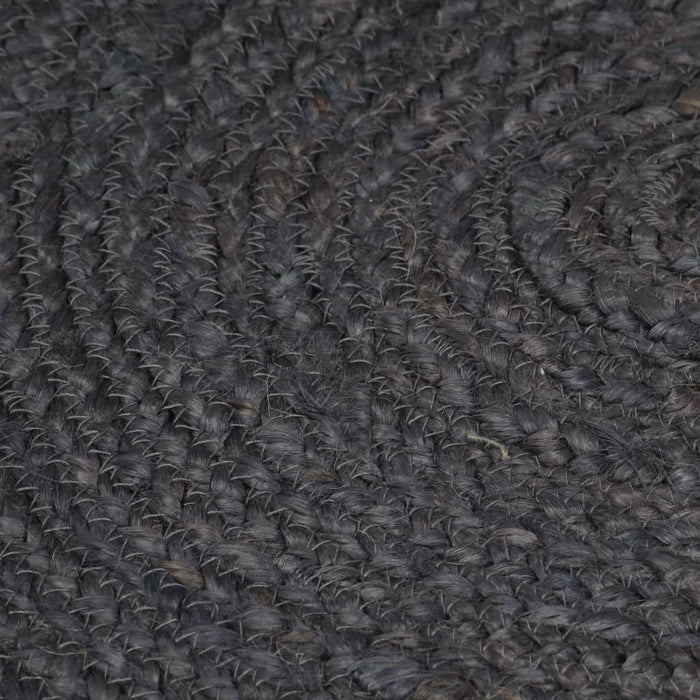 Covor manual, gri închis, 150 cm, iută, rotund - WALTI WALTI