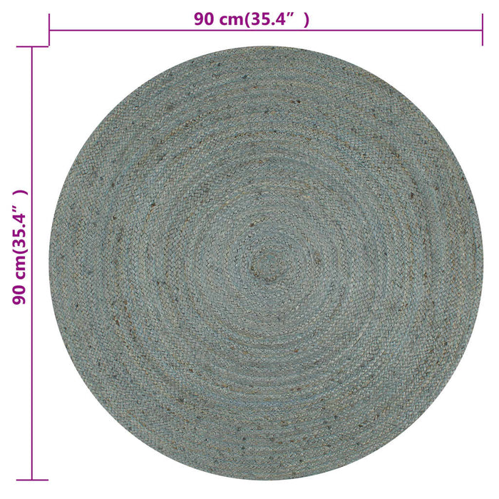 Covor manual, verde măsliniu, 90 cm, iută, rotund - WALTI WALTI