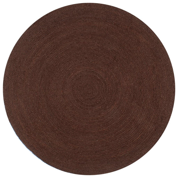 Covor manual, maro, 90 cm, iută, rotund - WALTI WALTI