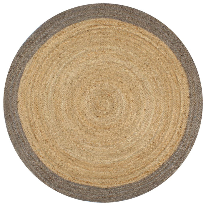 Covor manual cu margine gri, 90 cm, iută - WALTI WALTI