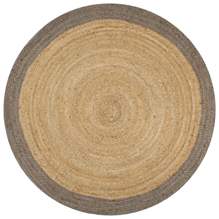 Covor manual cu margine gri, 120 cm, iută - WALTI WALTI