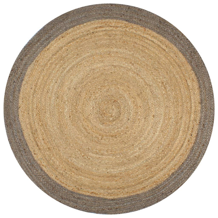 Covor manual cu margine gri, 150 cm, iută - WALTI WALTI
