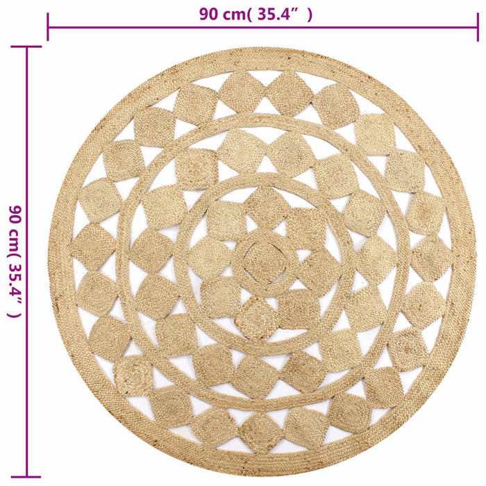 Covor manual din iută împletită, 90 cm WALTI