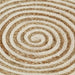 Covor lucrat manual cu model spiralat, alb, 120 cm, iută - WALTI WALTI