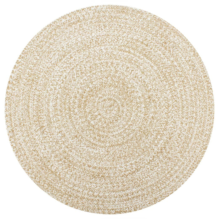 Covor manual, alb și natural, 90 cm, iută - WALTI WALTI