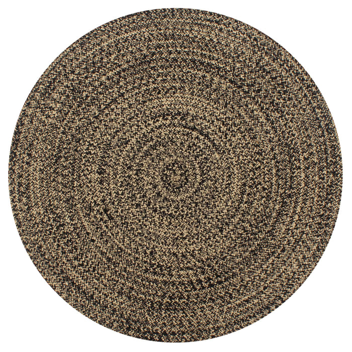 Covor manual, negru și natural, 120 cm, iută - WALTI WALTI