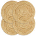 Naproane, 4 buc., natural, 38 cm, iută, rotund - WALTI WALTI