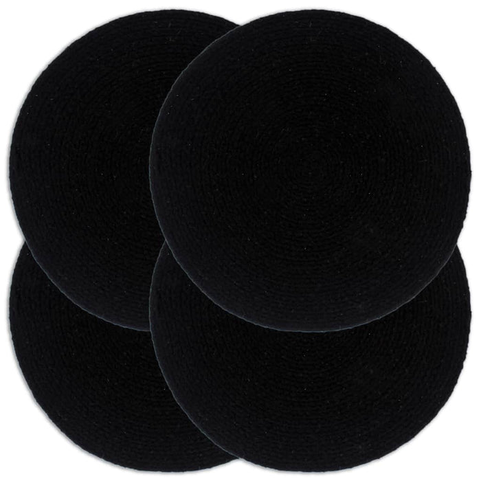 Naproane, 4 buc., negru, 38 cm, bumbac, rotund WALTI