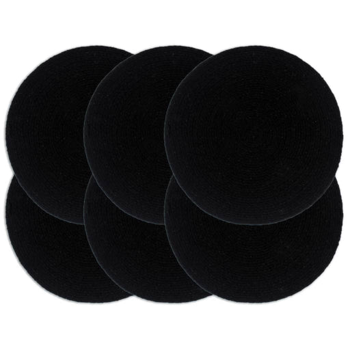 Naproane, 6 buc., negru, 38 cm, bumbac, rotund - WALTI WALTI