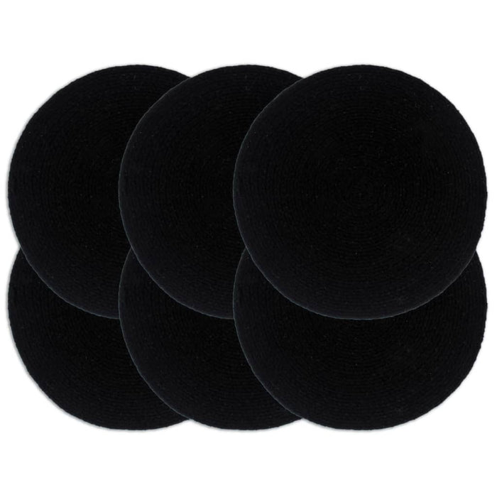 Naproane, 6 buc., negru, 38 cm, bumbac, rotund WALTI