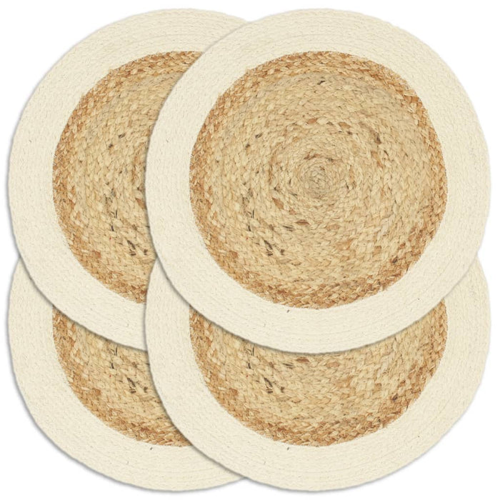 Naproane, 4 buc., natural, 38 cm, iută și bumbac, rotund - WALTI WALTI
