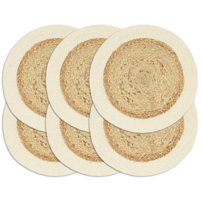 Naproane, 6 buc., natural, 38 cm, iută și bumbac, rotund - WALTI WALTI