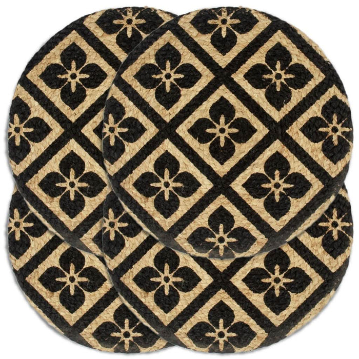 Naproane, 4 buc., negru, 38 cm, iută, rotund - WALTI WALTI