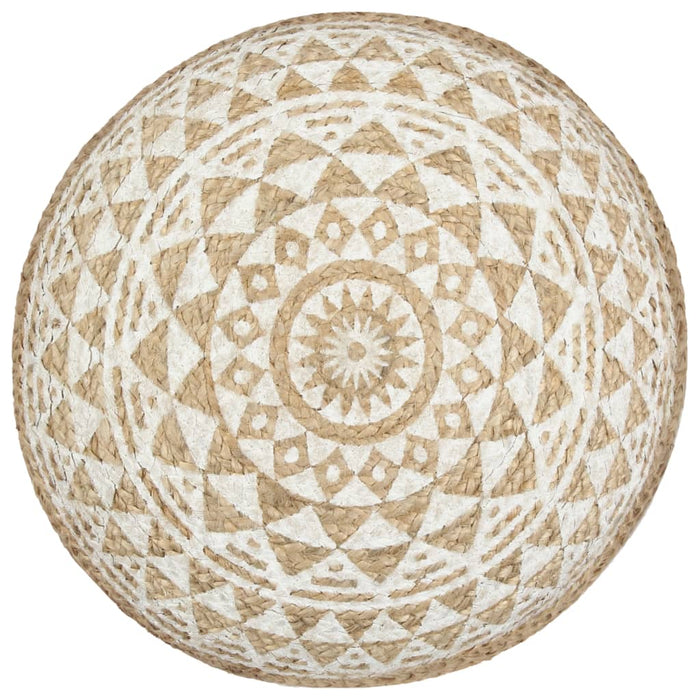 Taburet lucrat manual, alb, 45 x 30 cm, iută - WALTI WALTI