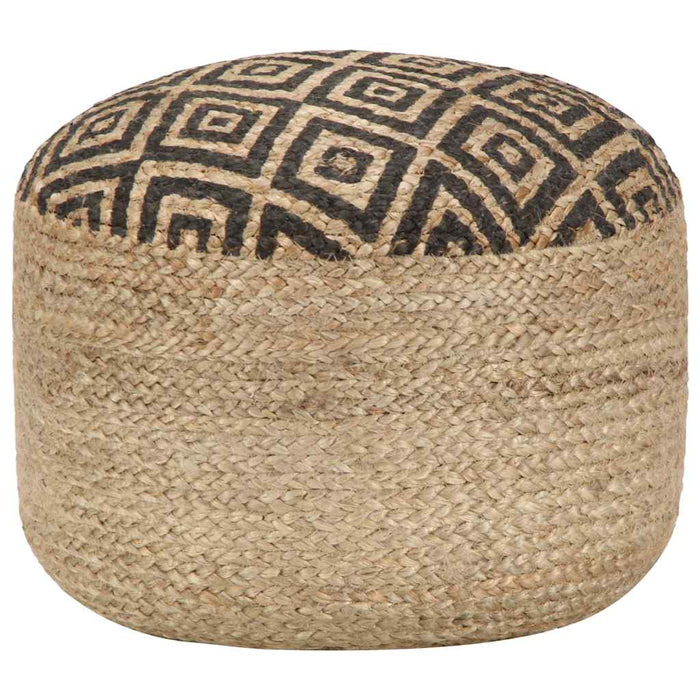 Taburet lucrat manual, negru, 45 x 30 cm, iută - WALTI WALTI