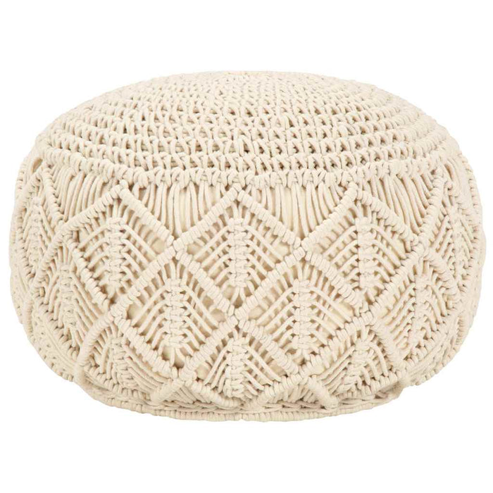 Taburet puf macrame lucrat manual, 45 x 30 cm, bumbac - WALTI WALTI