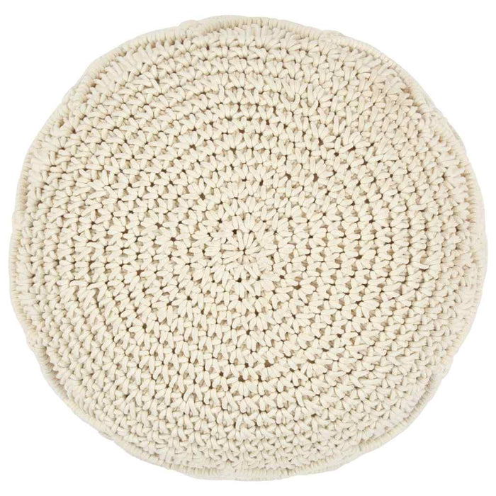 Taburet puf macrame lucrat manual, 45 x 30 cm, bumbac - WALTI WALTI