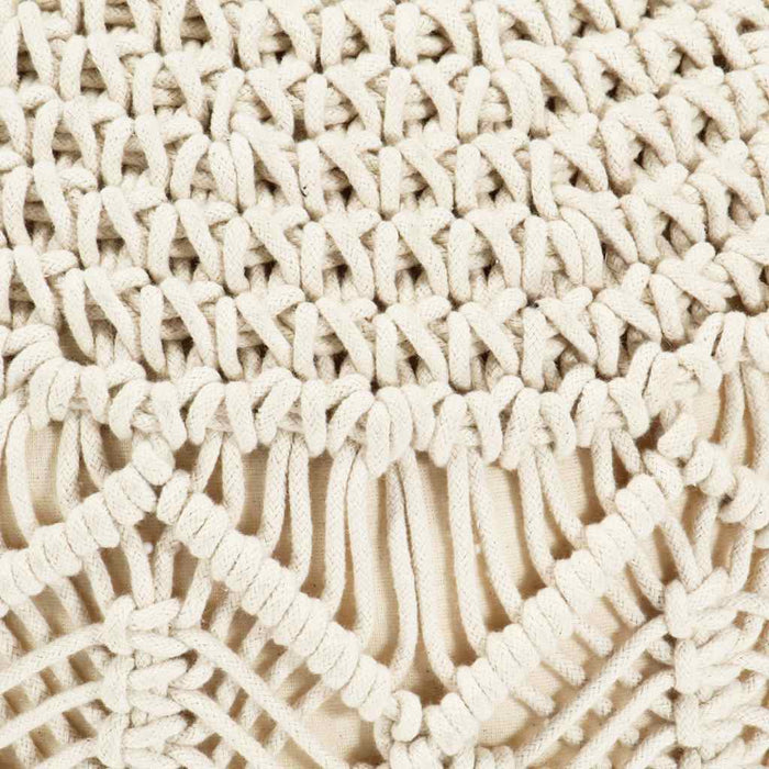 Taburet puf macrame lucrat manual, 45 x 30 cm, bumbac - WALTI WALTI