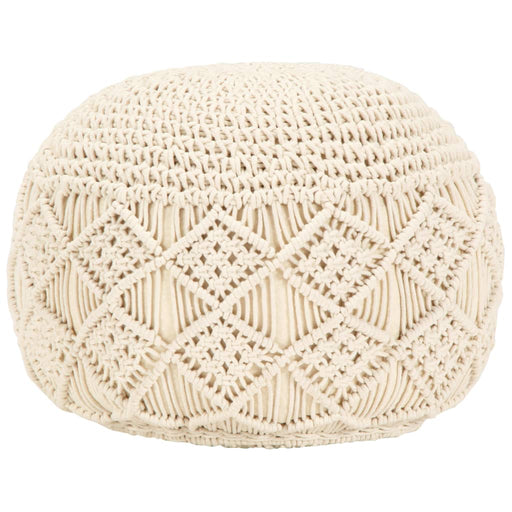 Taburet puf macrame lucrat manual, 45 x 30 cm, bumbac - WALTI WALTI
