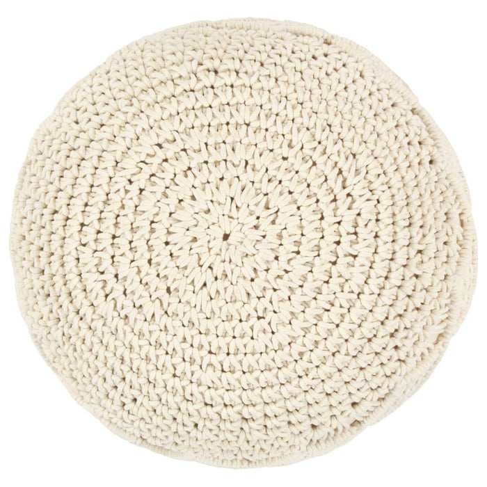 Taburet puf macrame lucrat manual, 45 x 30 cm, bumbac - WALTI WALTI
