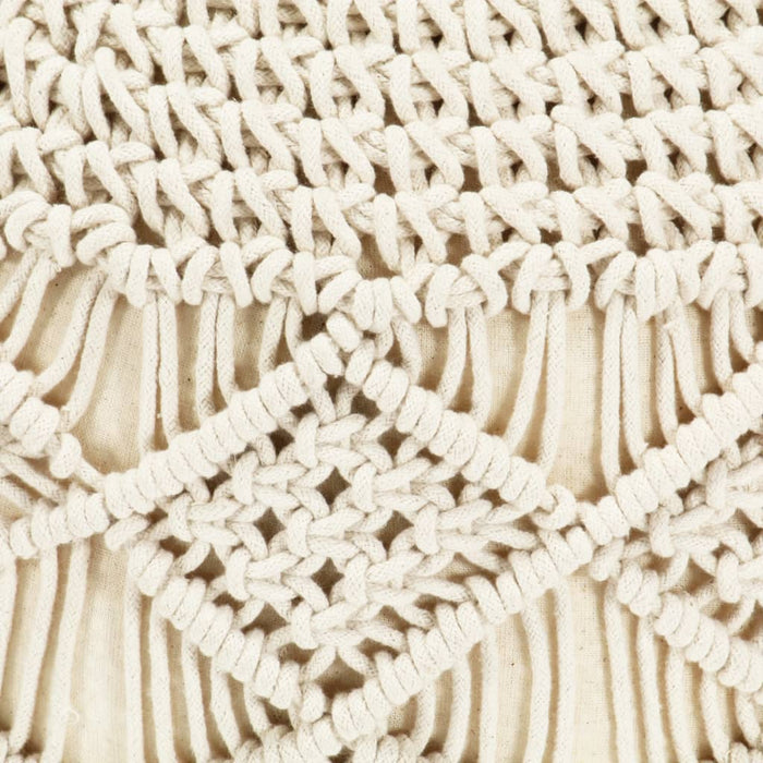 Taburet puf macrame lucrat manual, 45 x 30 cm, bumbac - WALTI WALTI