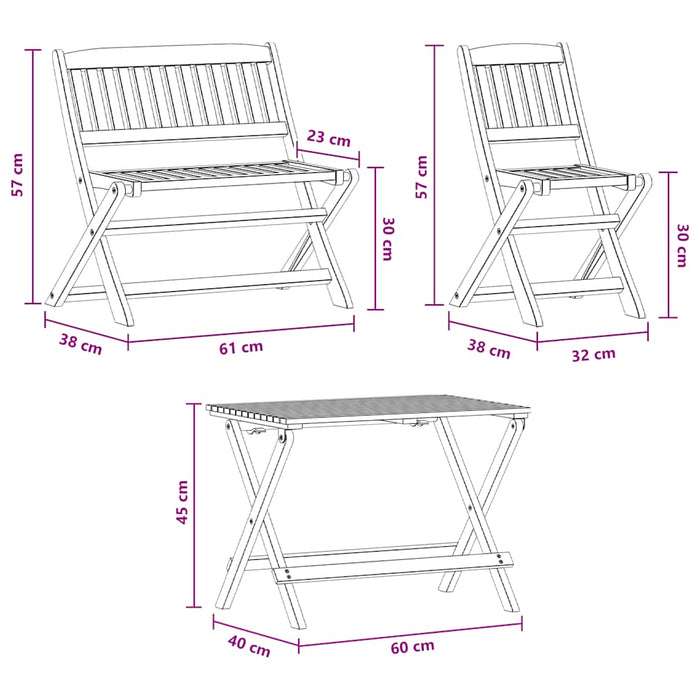 Set mobilier exterior pentru copii 4 piese lemn de eucalipt - WALTI WALTI