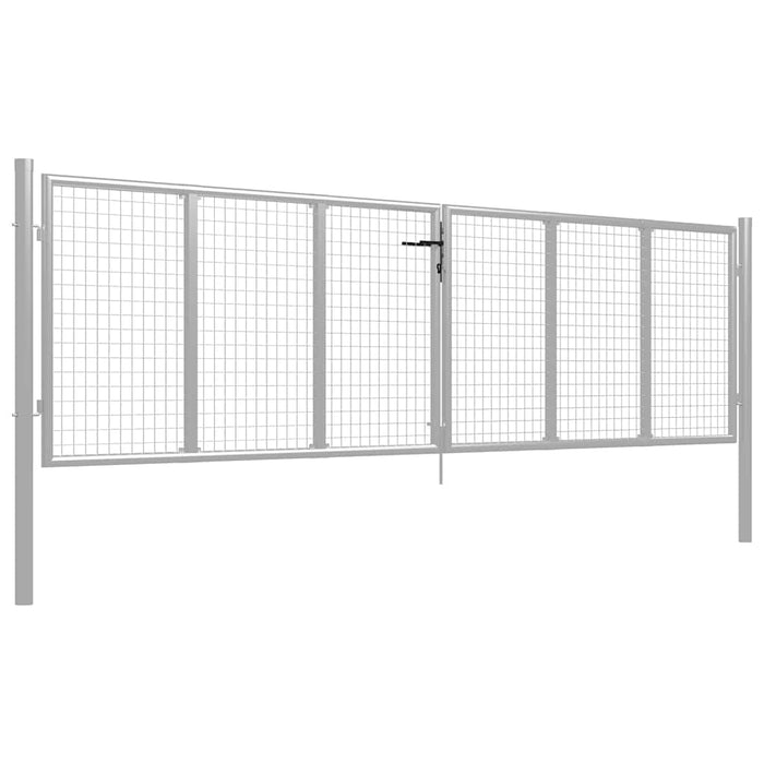 Poartă de grădină din oțel galvanizat, argintiu, 400x100 cm WALTI