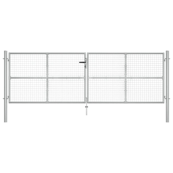 Poartă de grădină, argintiu, 415 x 175 cm, oțel galvanizat - WALTI WALTI