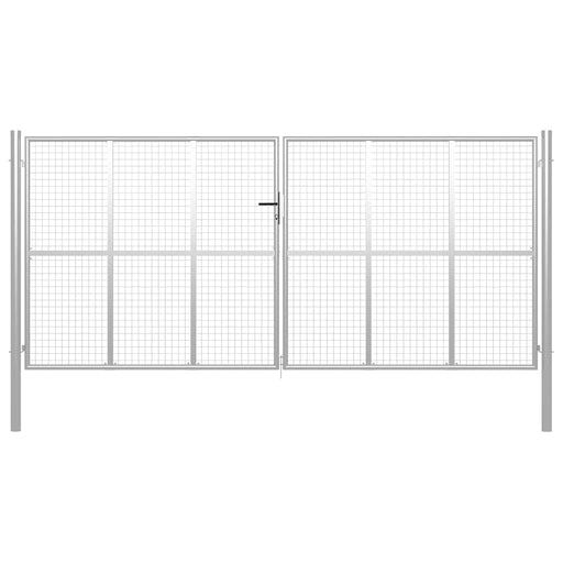 Poartă de grădină din oțel galvanizat, 400x175 cm, argintiu - WALTI WALTI