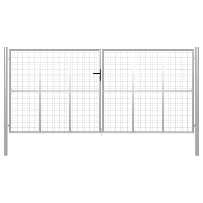 Poartă de grădină din oțel galvanizat, argintiu, 400x200 cm WALTI
