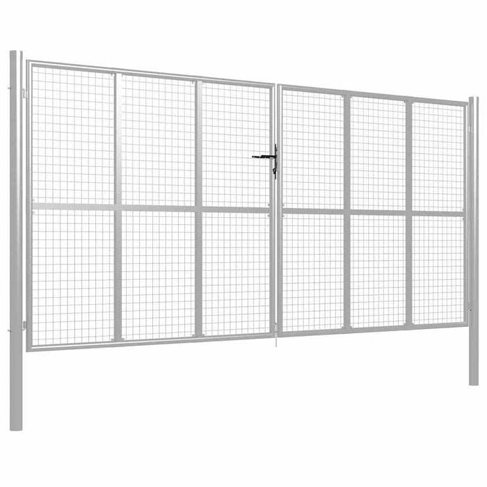 Poartă de grădină din oțel galvanizat, argintiu, 400x200 cm WALTI